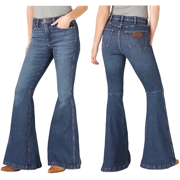 Wrangler Retro High Rise Trumpet Flare Jeans Size 30 NEW - Picture 2 of 11